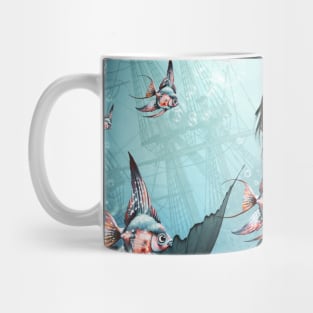 Sweet little mermaid with fantasy fish Mug